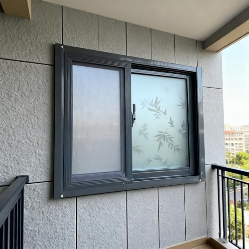 Ventanas correderas, ventanas correderas for sótanos Ventanas for cobertizos de aleación de aluminio Con vidrio esmerilado y mosquiteras Ventanas correderas horizontales for sótanos(60 * 60cm)