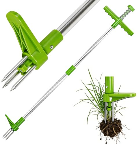 ChaneeHann Extractor Malas Hierbas, Herramientas Jardineria con Mango Largo de 1 Metro, Tubo de Aluminio Reforzado, Quitar Malas Hierbas Jardin, Ideal para Dientes de León