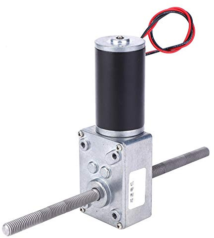 Motore Riduttore a vite senza fine Alta Torsione Vite M8 Doppio Albero 2 Filettatura Destra senza Flangia per Motori Elettrici Motoriduttore (Rapporto di riduzione 670)