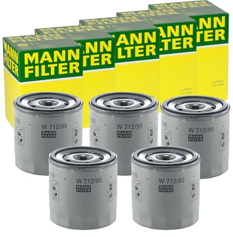 5x Mann-Filter W 712/95 Ölfilter mit Einem Rücklaufsperrventil Anschraubfil | 5x Mann-Filter W 712/95 Ölfilter mit Einem Rücklaufsperrventil Anschraubfilter