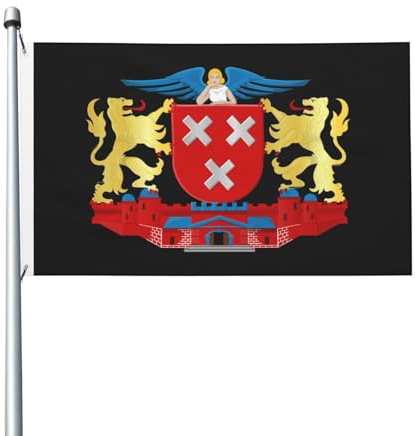 Banderas De Balcón Escudo De Armas De Breda (Holanda) Resistente Uv Banderas De Césped Impermeable Estandarte De Césped Para Interior Balcón Barra 3X5 Ft