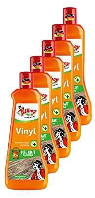 POLIBOY Vinyl Reiniger - Bodenreiniger für Designbelag - Wischpflege als Reinigungskonzentrat mit Jojobaöl - 5x 500 ml - Made in Germany