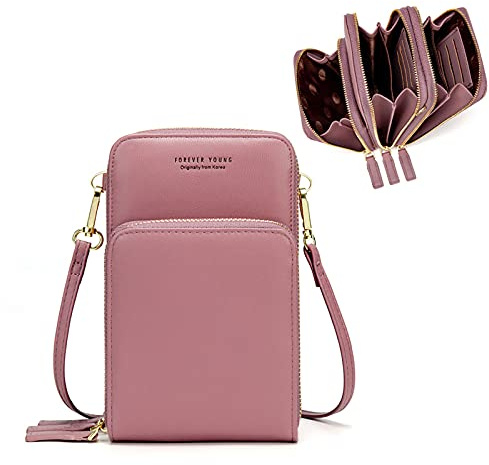 myfriday Crossbody Phone Bags for Women Small Shoulder Bag Handbags Multifunctional Cellphone Bag Lightweight Wallet Purses 3 Main Pockets with Card Slots