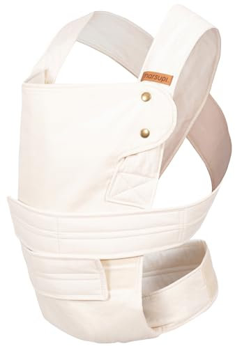 marsupi Classic Babytrage - Neugeborene von der Geburt bis zu 15 kg - Baby Erstaustattung - Klett-Verschluss - Leicht und Kompakt - Ecru S/M