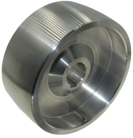 Ruota di trasmissione per smerigliatrice a nastro, lavorata a CNC, per smerigliatrici a coltello, diametro 130 mm, larghezza 55 mm, foro da 24 mm, prodotta in UE (ruota motrice-130-24)