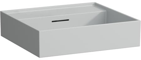 Laufen Kartell Aufsatzwaschtisch ohne Hahnloch, mit Überlauf, Wandmontage, 500x460, Farbe: Grau matt - H8163327591091
