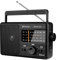 Retekess TR626 Tragbares Radio Batteriebetrieben,Weltempfänger Radio FM MW LW SW,Bluetooth,Großem Lautsprecher,Notfall,für Ältere Menschen (Schwarz)