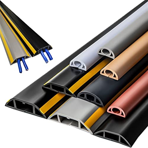 1M Protège-câble de sol, Passe Câble sol Souple, Gestion des Câbles Adhésifs, Protection de câble au sol Pour protéger les câbles et éviter les risques de chute, pour la Maison (Garage), Le Bureau