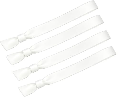 100 Pcs Cloth Event Wristbands, Adjustable Fabric Wristbands for Events with Secure Snap, Soft Disposable Bracelets for Concerts, Festivals, VIP Entry and Nightclubs - 13.78 x 0.59(Color:White)
