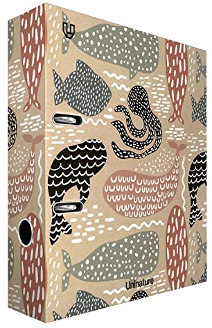 Unipapel Aktenordner Kraft A4, recycelt, Rücken 65 mm, mit Öse und Rado, Uninature Design Wale, FSC Recycled 100%