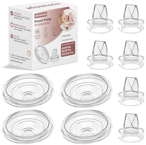 Silikon-Entenschnabelventil und 4 Silikon-Membranen, kompatibel mit momcozy S9/S12/S9Pro/S12Pro tragbare Milchpumpe, Ersatzteile, Zubehör für das Stillen, 5 Stück