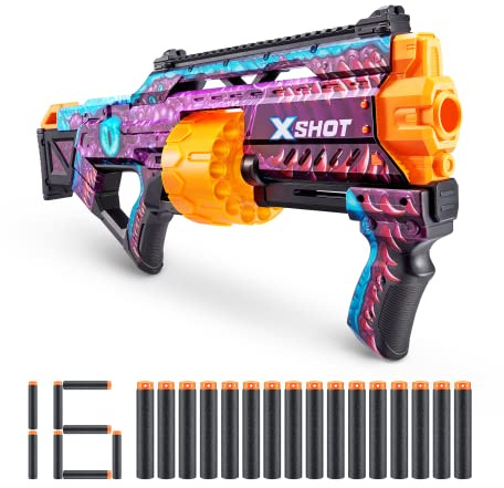 XShot Skins Last Stand, Engima, Foam Dart Blaster (16 Darts) Air Pocket Dart Technology, Major Brand Compatible, Toy Foam Dart Blaster for Kids, Teens, Adults, Frustration Free Packaging