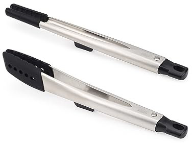 Joseph Joseph Elevate Fusion 2 Stück Küchenzange Set, Kochpinzette, Nudelzange, Fleischzange, Servierzange, BPA-frei, Hitzebeständige, Rostfreier Edelstahl & Silikon