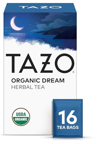 TAZO Organic DREAM Herbal Tea Bags, Caffeine-Free Bedtime Tea, Relaxing Chamomile and Lavender Blend, 16 Total Tea Bags