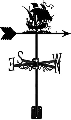ROLTIN Girouette en métal pour Bateaux, voiliers, voiliers, Courses de Bateaux, girouette en métal pour Toit en Fer extérieur, décoration extérieure de Jardin, Cour Indiquant la Direction