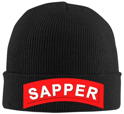 Sapper American Cozy Winter Essential: Hand-Knitted Hat Ultimate Warmth Black