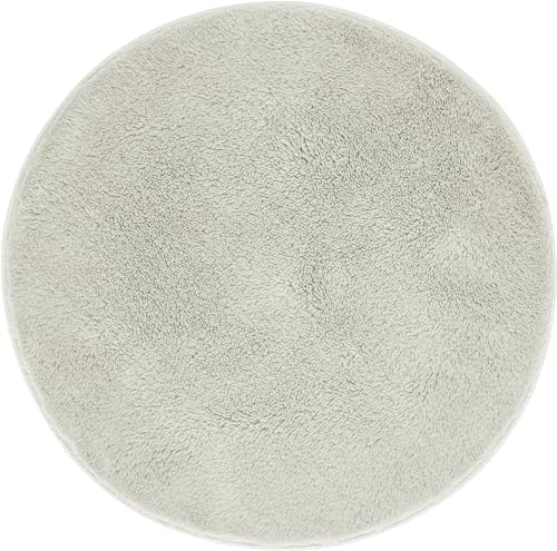 Andiamo Badmatta Halkfri Florida - Mjuk och Fluffig - Halkfri, Tvättbar Duschmatta för Badrum, 60 cm Rund, Beige