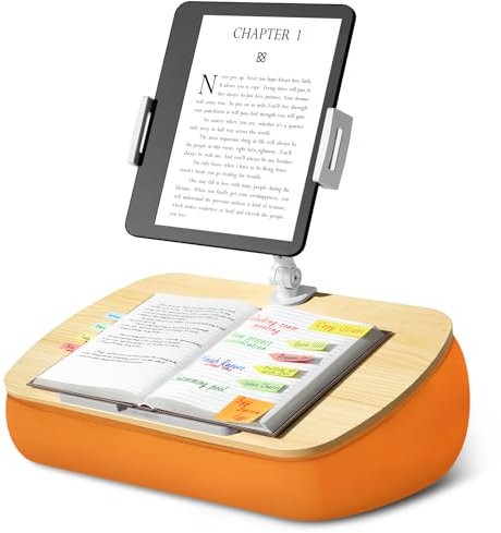 ERGONOV Cozy Kindle-Kissenständer mit 360° verstellbarem Tablet-Halter, Holz-Panel, iPad-Ständer für freihändiges Lesen im Bett, Couch, Sofa, kompatibel mit 11,9 cm - 33 cm (4,7 - 13 Zoll) Kindle,
