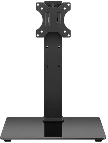 WKWKER Universeller TV-Ständer für 13-32 Zoll (33-81,3 cm) LED-LCD-TV-Tisch-TV-Ständer mit 45 Grad höhenverstellbarem Drehgelenk mit gehärtetem Glassockel, max. VESA 100 x 100 mm