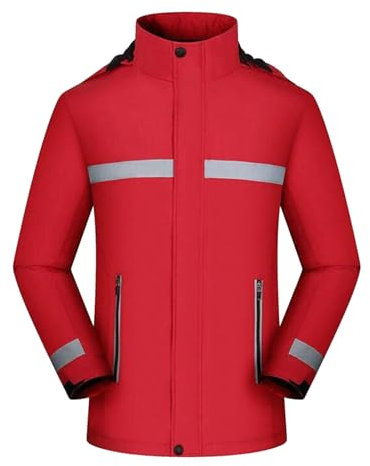 RUMAOZIA Giacca di sicurezza da uomo in pile, giacca invernale da lavoro, per attività all'aria aperta, con strisce riflettenti, giacca di avvertimento, giacca di avvertimento, giacca softshell, O