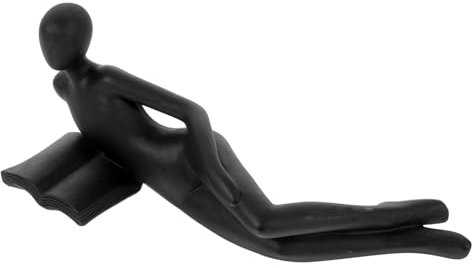 MUSISALY Elegante Denkerfigur Abstrakte Kunst Skulptur Lesefigur Dekoration Denkerfigur der abstrakten Kunst abstrakte Kunst-Bücherregal-Dekoration Denker Denker aus Harz Black