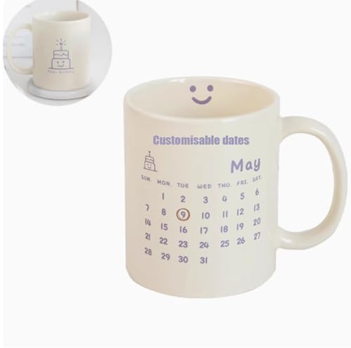 Tazze in ceramica creative e carine personalizzabili per coppie, personalizzabili con data e ora di compleanno, souvenir di nozze e regali per lui e lei