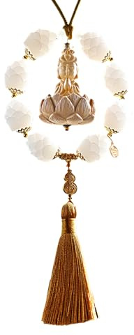 Bomefoi Pendentif bouddha pour rétroviseur - Pendentif suspendu au verre, accessoire décoratif intérieur de voiture pour SUV Auto Pick-up