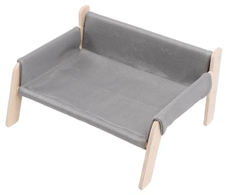 Cosiki Katzenbett, Hunde Couch Haustier Couch Bett Kiefern Holz Stilvoll Aussehen Vielseitig Hundesofa Betten Erhöht Im Freien Hunde Kinderbett für Große Erhöhtes Hundebett für Home Innen (Grey)