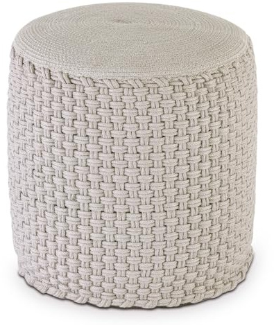 Amago home Merino Pouf Sitzhocker Silbergrau ø40 H45cm