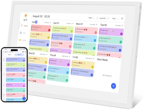 SSA 10.1 Smart Digital Calendar Family Hub | Touchscreen Display,Customizable Chore & Meal Planner, Grocery List, Schedule Planner Sync with Phone App, Ideal for Parents