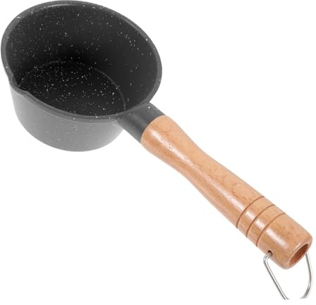 TOYANDONA Petite Casserole à Huile avec Poignée Ergonomique Légère et Anti-scald pour Cuisson de Lait et Sauces Compatible Gaz Facile à Nettoyer Noir