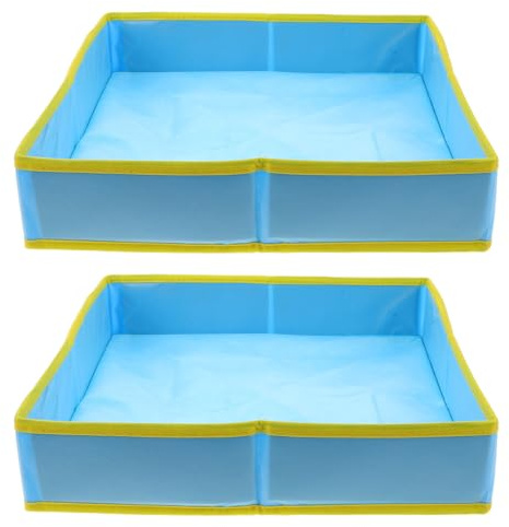 Gatuida 2X Faltbarer Sandkasten für Kinder – Tragbares Sandspieltablett Aus Polyester Zusammenklappbarer Indoor- Und Outdoor-Sandbox für Kleinkinder Am Strand Und Zuhause