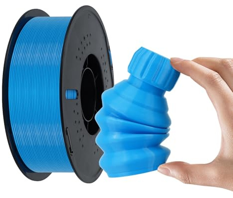Kingroon Blue TPU Filament 1.75mm, 95A Flexible TPU 3D Printer Filament, Clog-Free Filament 1kg Spool (2.2lbs), +/- 0.03mm Accuracy, Blue