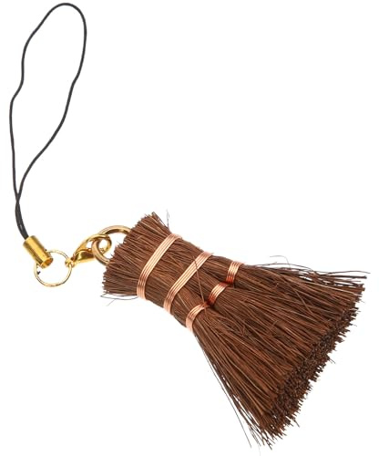 Petit Balai à Fouet de Nettoyage en Fibre de Palmier, Portable | Poignée Ergonomique, Léger et Pratique, pour Bureau Cuisine, Couleur Café, Effet de Nettoyage Soigné