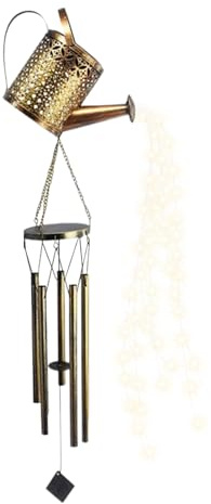 Arrosoir Solaire | Décorations Rétro en Fer avec Carillon - Ornements de Jardin Solaires pour Extérieur | pour Jardin Terrasse Allée Pelouse Noël Maison