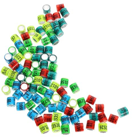 MOTHNUR Anillos para Patas de Aves de Corral 100 Piezas Colores Aleatorios Anillos de Identificación para Palomas Mensajeras Cacatúas Periquitos y Loros Suministros para Color Aleatorio