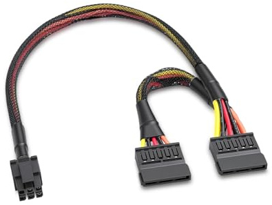 GELRHONR Mini 6 pines macho a Dual 15 pines SATA cable de alimentación 30+15 cm, Mini 6 pines ATX a 2 SATA, compatible con las series Inspiron 3650/3250/3268/3660