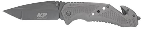 Smith & Wesson Rettungsmesser - Stahl 7Cr17MoV - beschichtet - Liner Lock - Aluminiumschalen - Gurtschneider - Schlagdorn