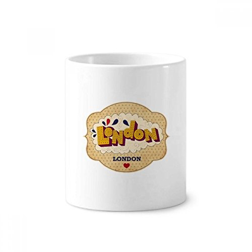 DIYthinker Umbrella UK London Stamp British Ceramic Toothbrush Pen Holder Mug White Cup 350ml Gift 9.6cm high x 8.2cm Diameter