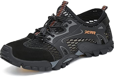 FLARUT Sandali Sneakers Sportivi Estivi Uomo Trekking Scarpe da Spiaggia All'aperto Pescatore Piscina Acqua Mare Escursionismo Leggero(nero,43)