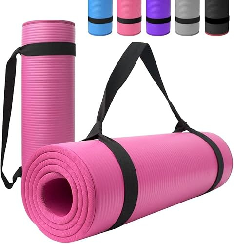 MAXSTRENGTH Yoga Matte Physio Matte Extra Dick 15 mm Rutschfeste Pilates Workout NBR Gymnastikmatte Auch Ideal als Camping und Picknick Matte Extreme Comfort Mat Schwarz/Blau/Rot/Pink, Rose