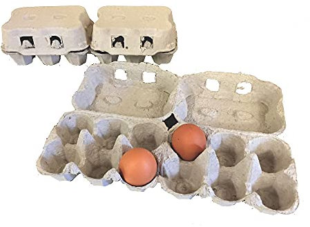 50 Contenitori Portauova Bianchi da 6 Uova in Cartone. Cartoni per Uova, Riciclabili e Biodegradabili.