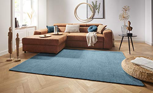 Teppich Supersoft Kurzflor Wohnzimmer-Teppich Modern Flauschig Weich Einfarbig für Wohnzimmer Küche Flur oder Schlafzimmer Petrolblau 160x230 cm