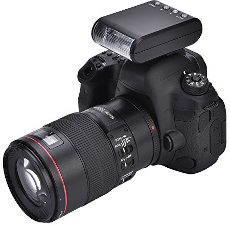 Topiky Luz de Flash de Mini cámara, Accesorio de fotografía portátil con Montura de Zapata en la cámara y Flash Esclavo, Sensor de pre-Flash automático, para videocámara con cámara Digital