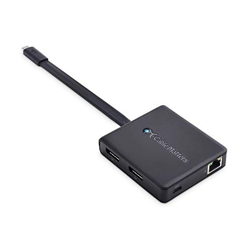 Cable Matters Dual Monitor USB C Hub DisplayPort 1.4 und 100W Ladefunktion – Unterstützt 8K und Dual 4K 60Hz – Thunderbolt 3, Thunderbolt 4, USB4-kompatibel für Surface Pro, XPS, nur Windows | 2 x 4K @ 60Hz DP, nur Windows, macOS nicht unterstützt, Thunderbolt 4/3 und USB4 kompatibel, für Surface Pro, XPS