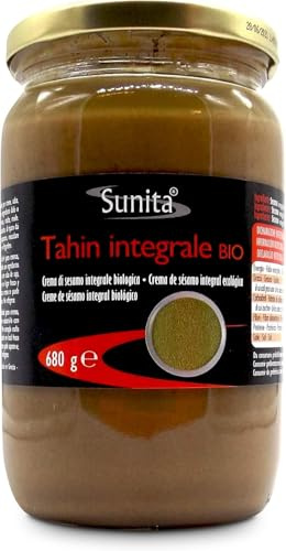 Sunita Crema di Tahini Integrale Biologica - Premium Tahina Crema di Sesamo - Salsa di Tahini Ricca e Cremosa per Hummus e Salse - 680g