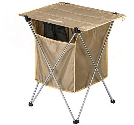 MNSSRN Tragbarer faltender Esstisch, Outdoor Camping-Klapptisch mit Aufbewahrungstasche, Leichter Garten-Picknick-Grilltisch, Aluminium-Tischtisch-tragbarer Picknicktisch,Khaki