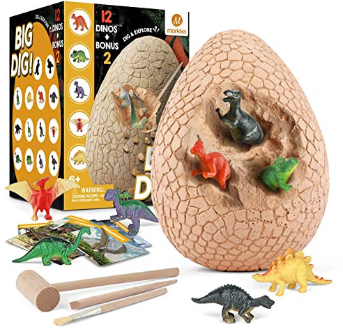 morkka 12 Stück Dinosaurier Eier Party Supplies Spielzeug Spiele Fossilien Dino Eier Dig Kit Dino Eier Ausgraben Dinosaurier Party Favors STEM Science Spielzeug für Kinder im Alter von 4 + (XX-Large)