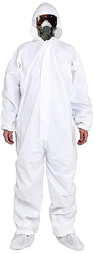 SYINE 3 Pack 2X-Large Disposable Protective Coverall Suit with Hood,Painters Coveralls,SF Material for Spray Painting Cleaning Work