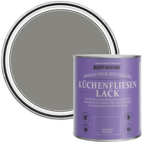 Rust-Oleum Grey Water-Resistant Kitchen Tile Paint in Gloss Finish - Art School 750ml